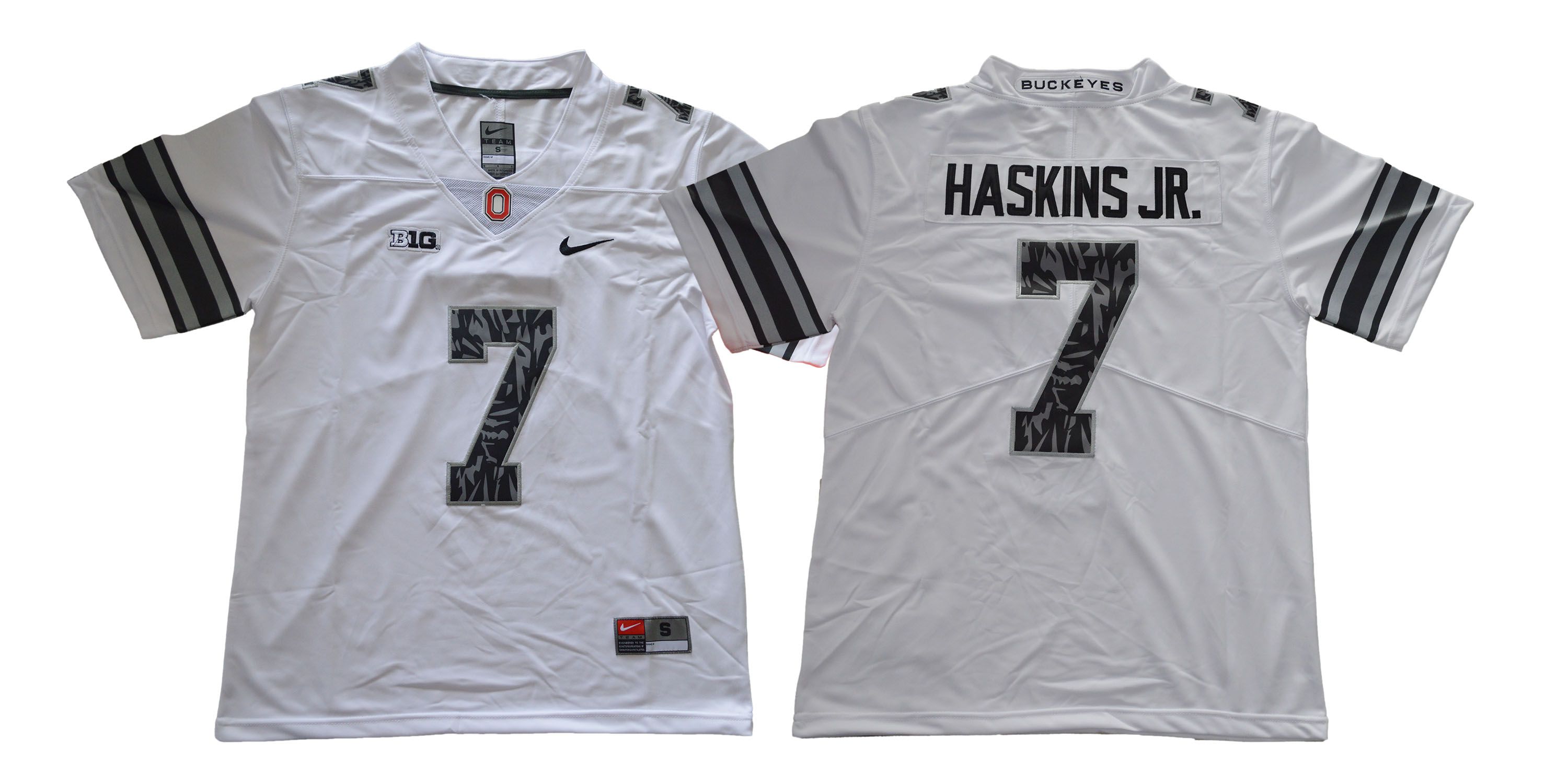 Men Ohio State Buckeyes #7 Haskins jr White pattern Nike NCAA Jerseys->ncaa teams->NCAA Jersey